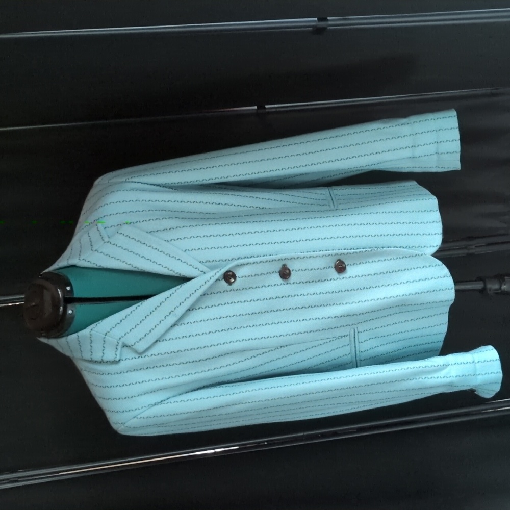 Kuhlman Light Blue Striped Wool Blazer